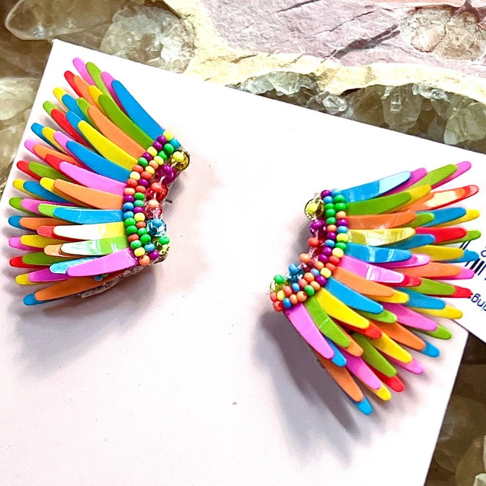 🌺🎉HP🎉🌺 NWT Mignonne Gavigan Mini Madeline Earrings Confetti - Picture 4 of 16